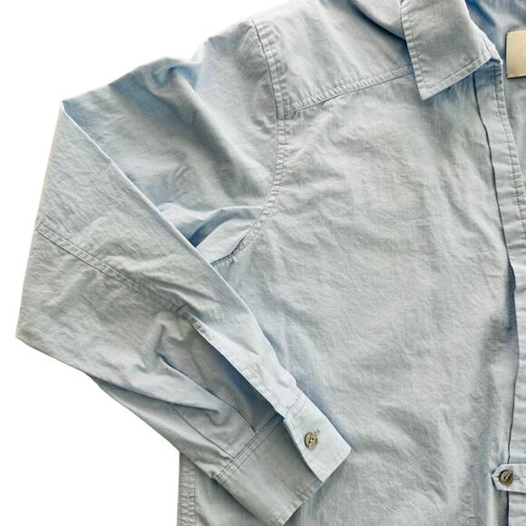 BROCHU WALKER The Lea Popover Shirt Size Medium Oxford Blue Relaxed Fit - Picture 6 of 10